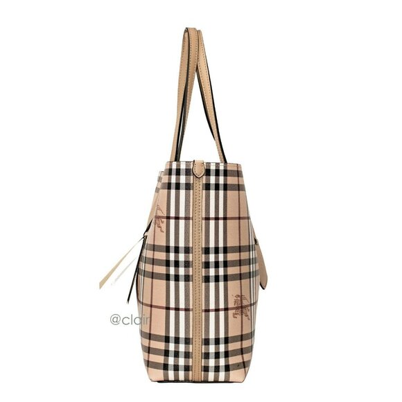 Burberry Medium Haymarket Colours Check Leather Reversible Tote - Picture 3 of 11